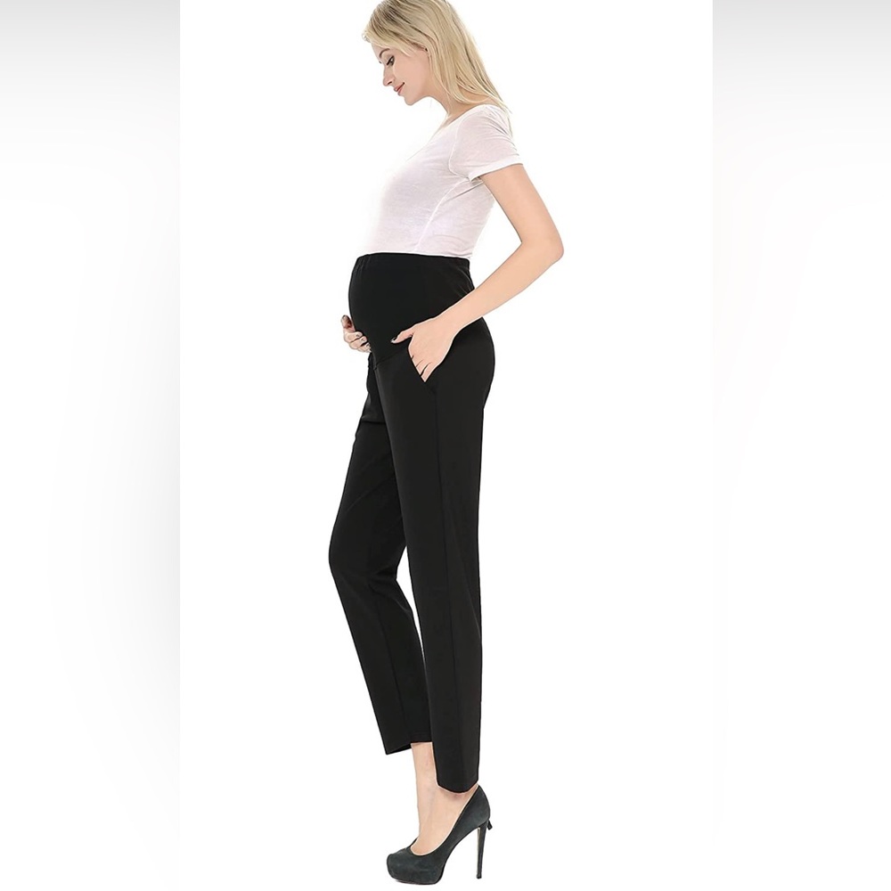 🆕 Maternity Work Pants - Stretch Over-Bump Capris 🤰🏻